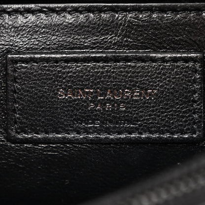 Saint Laurent Sheepskin Matelasse Chevron Monogram Monochrome Medium College Bag Black 6 of 11
