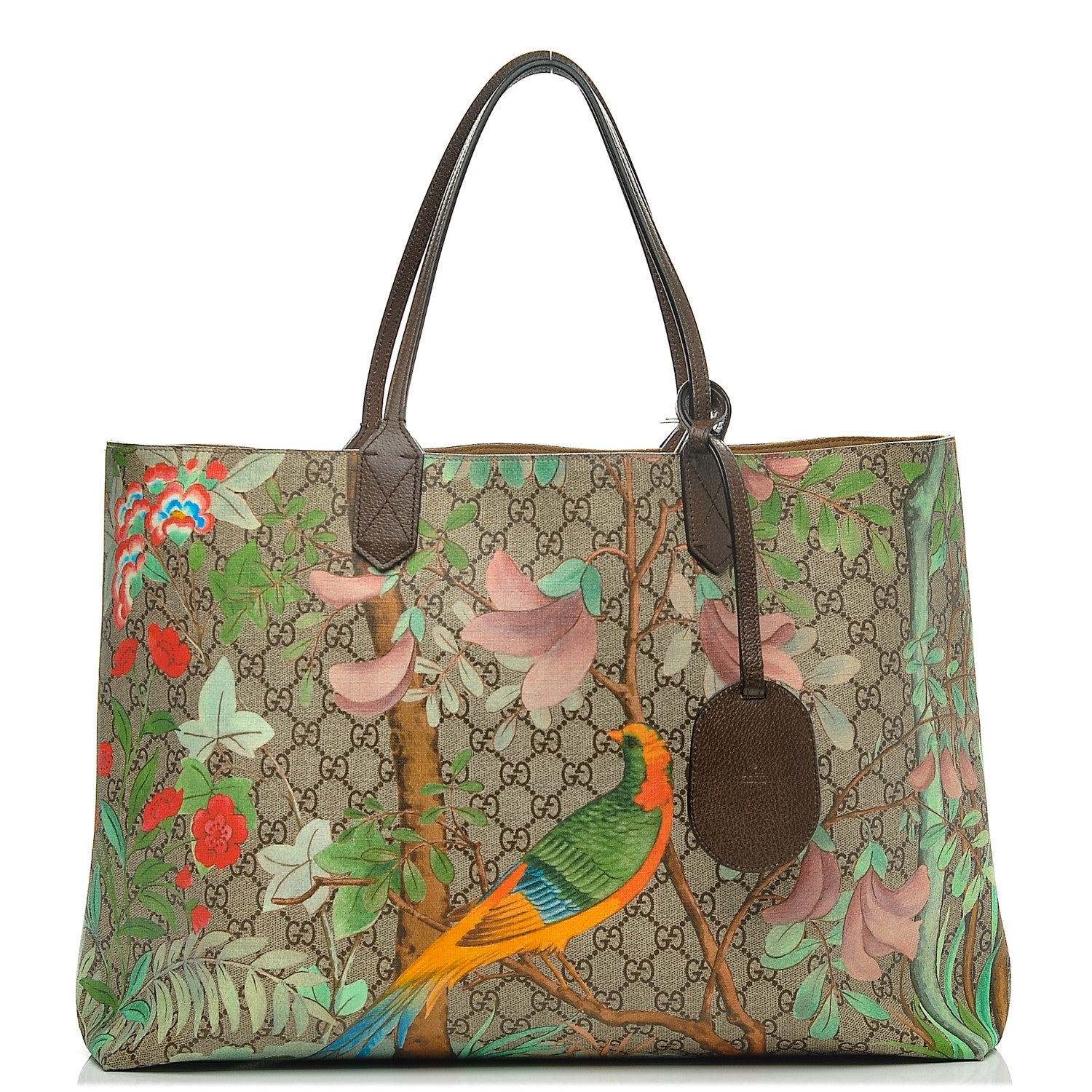 Gucci GG Supreme Monogram Tian Large Shopping Tote Beige Multicolor New Acero 1 of 7