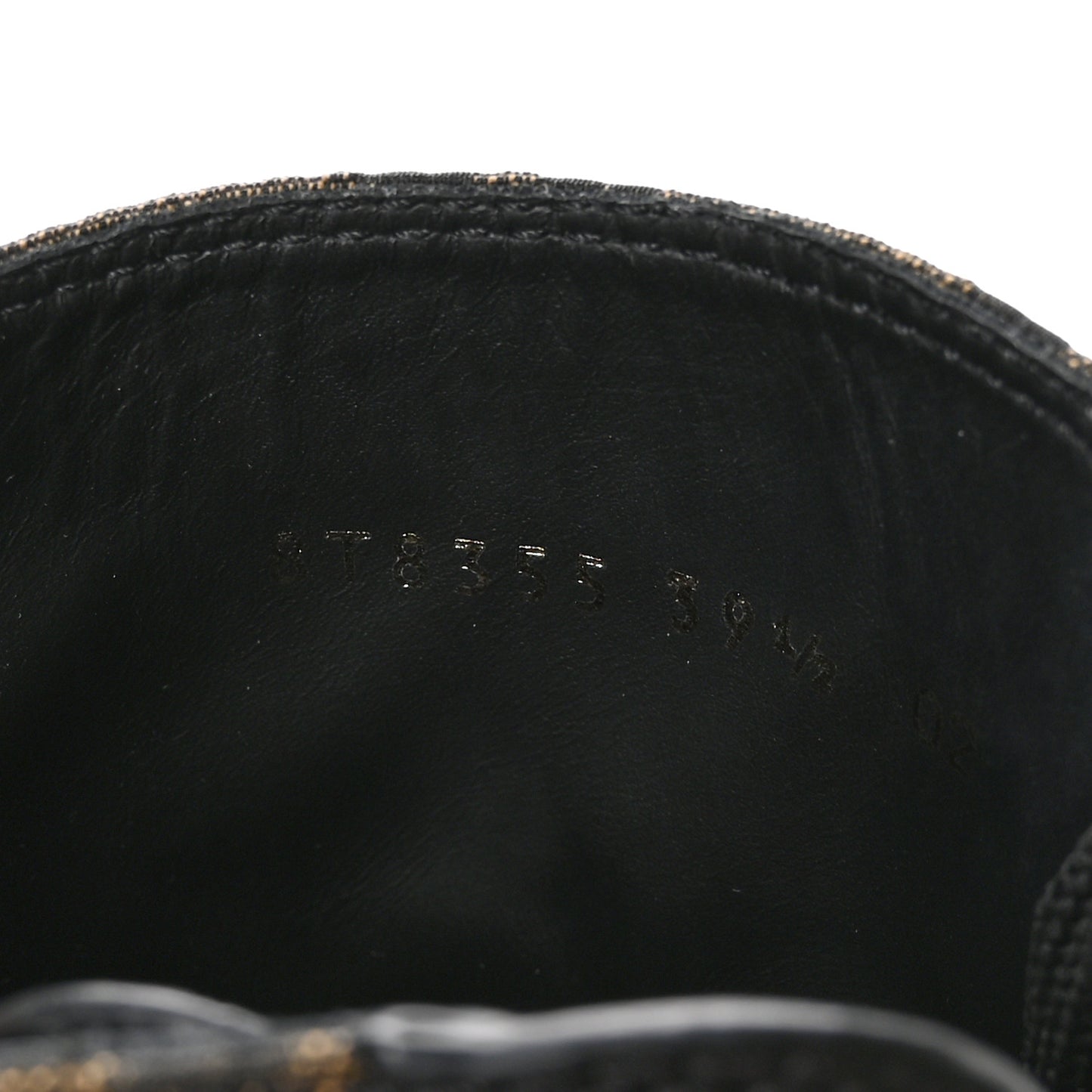 Vitello Fabric Jacquard FF Fendigraphy 50mm Biker Boots 39.5 Black Tobacco