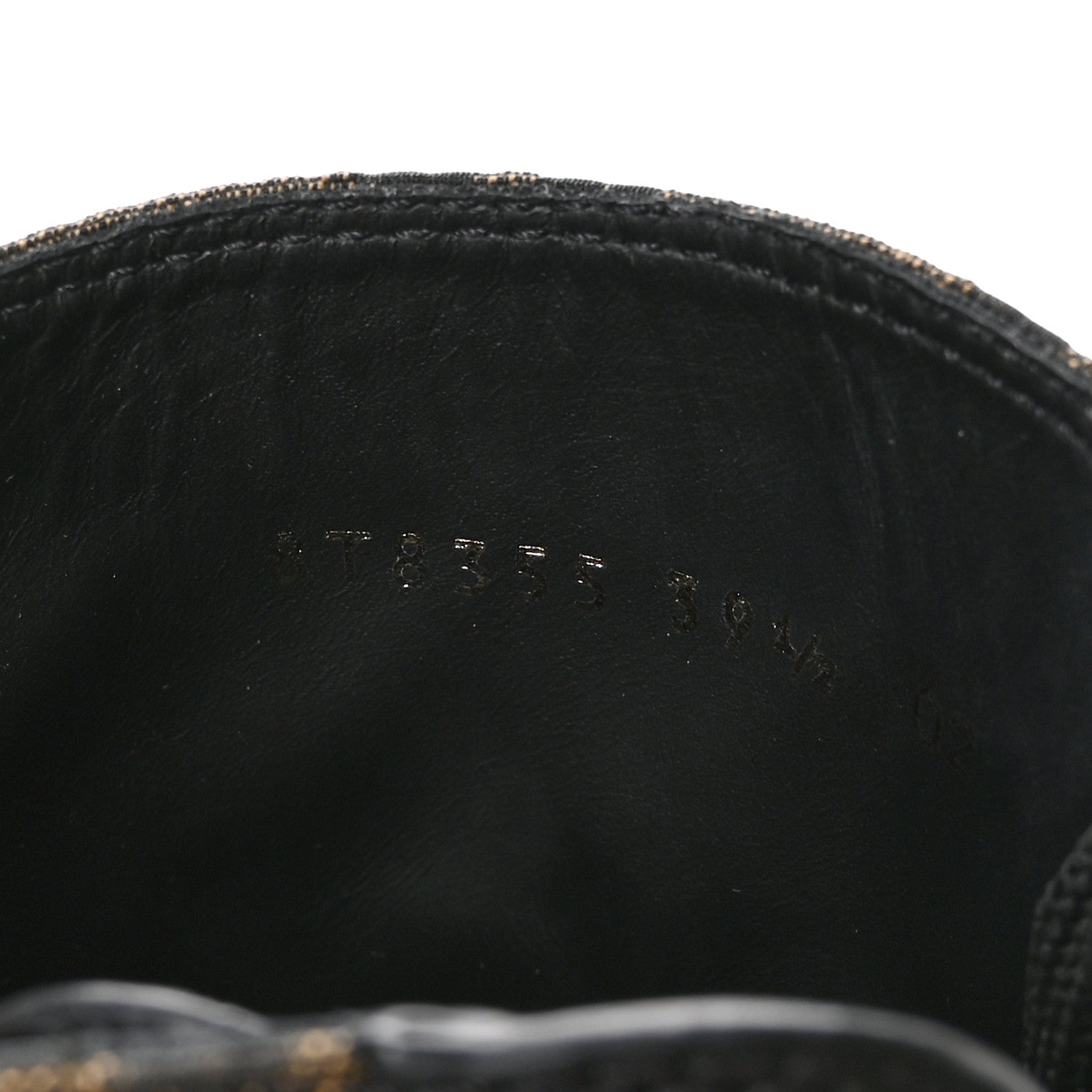 Fendi Vitello Fabric Jacquard FF Fendigraphy 50mm Biker Boots 39.5 Black Tobacco 8 of 9