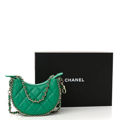 Chanel Lambskin Quilted Mini Chain Around Hobo Green 11 of 11