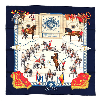 Hermes Silk Real Escuela Andaluza Del Arte Ecuestre Scarf 90 1 of 3