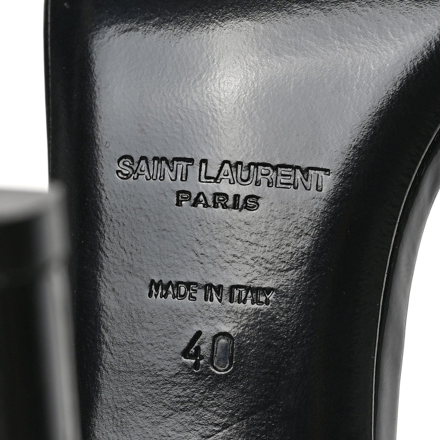 Saint Laurent Patent Calfskin Amber 105 Ankle Strap Sandals 40 Black 6 of 8