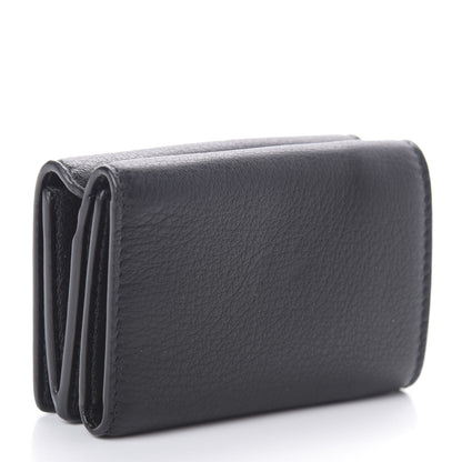 Balenciaga Calfskin Logo Everyday Mini Wallet Black 3 of 6