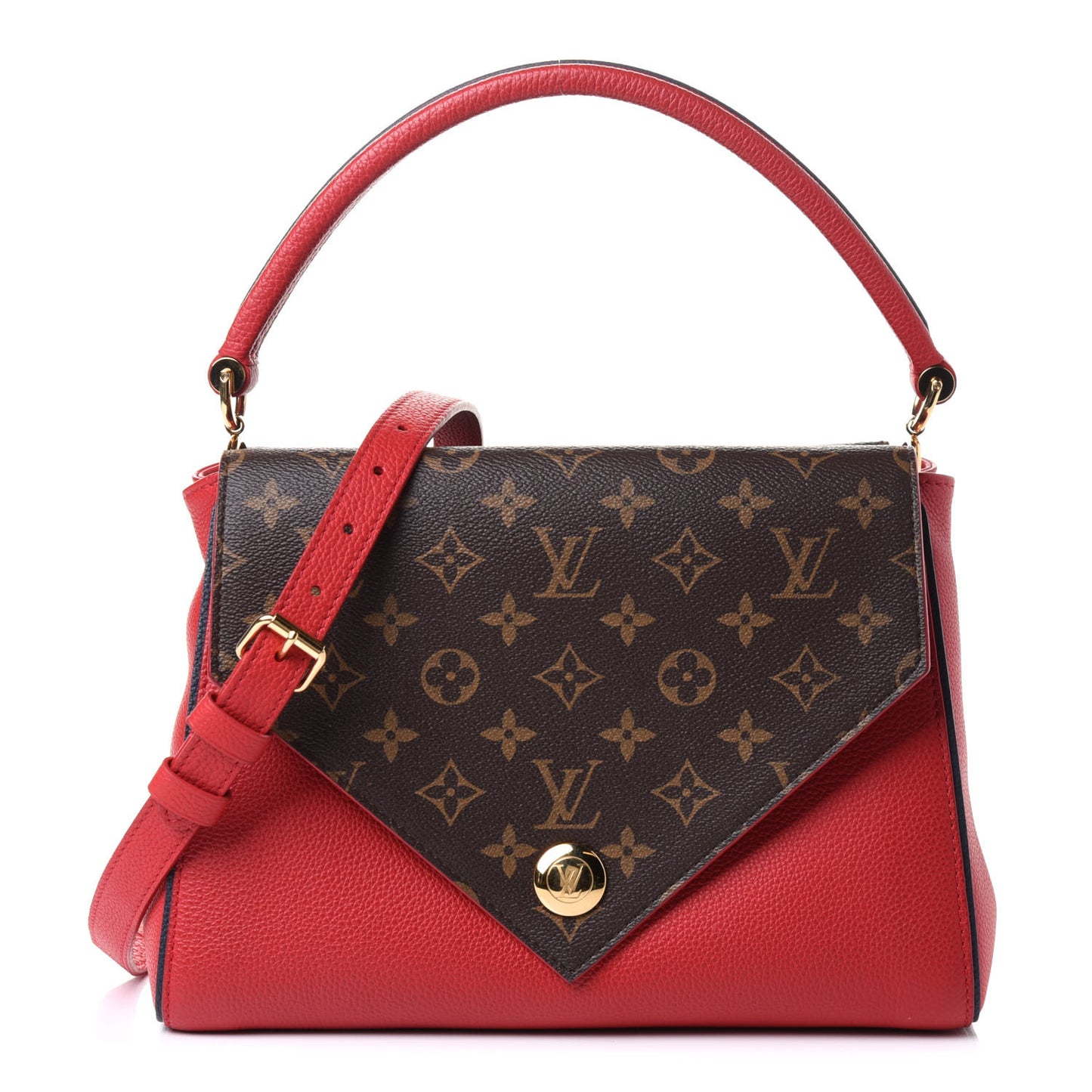 Grained Calfskin Monogram Double V Rubis