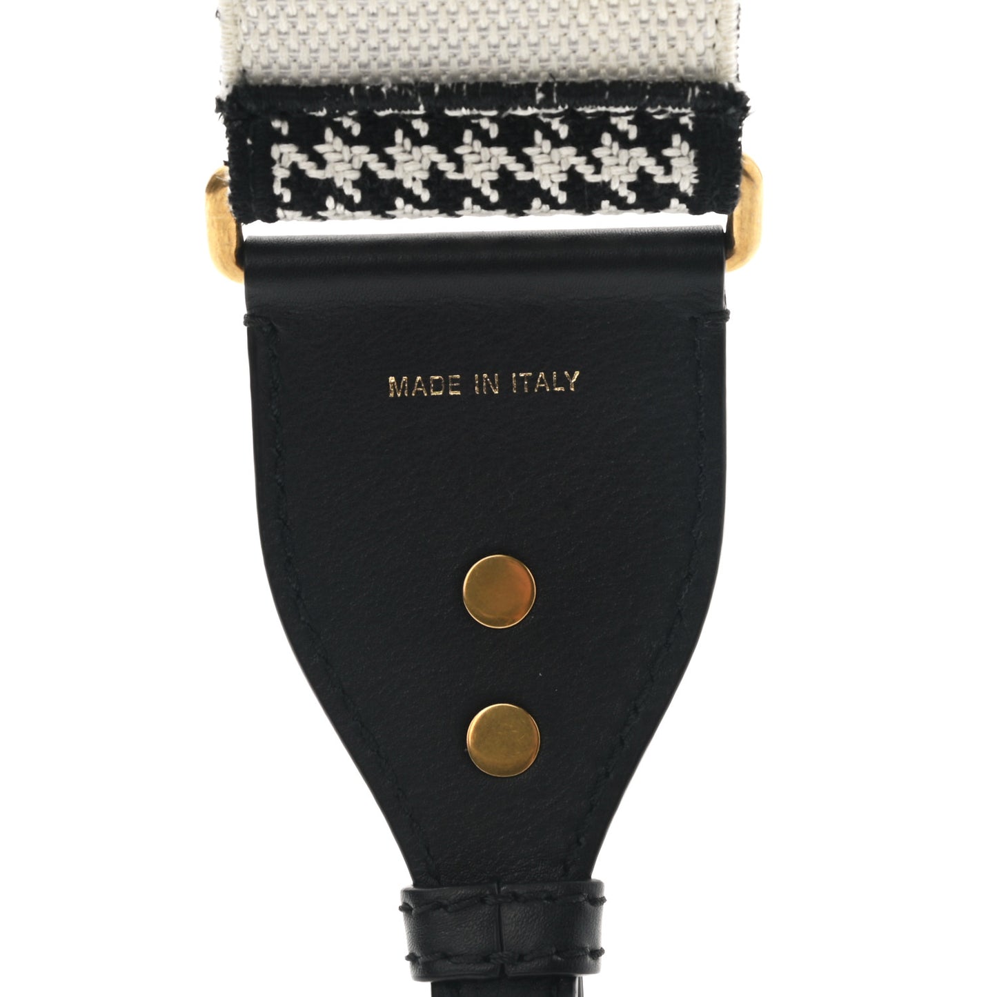 Canvas Houndstooth Embroidered 30 Montaigne Shoulder Strap Black White