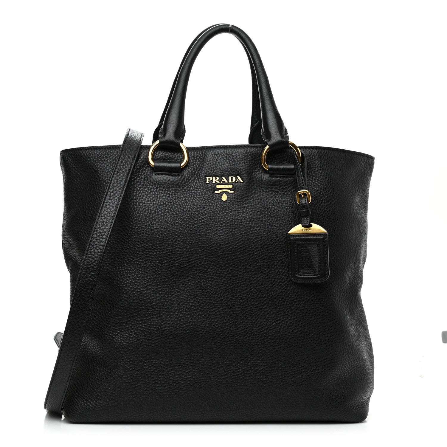 Prada Vitello Daino Tote Black 1 of 7