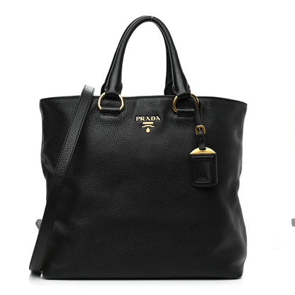Prada Vitello Daino Tote Black 1 of 7