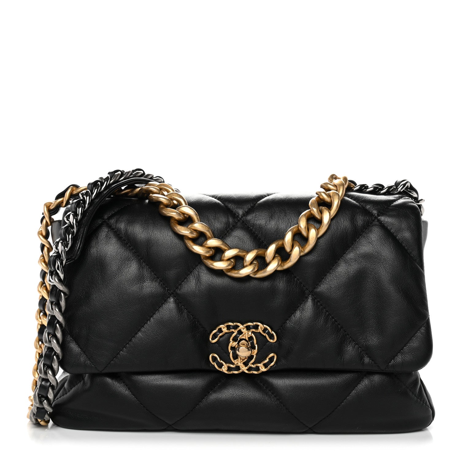 Chanel Goatskin Quilted Large Chanel 19 Flap Black 1 of 10