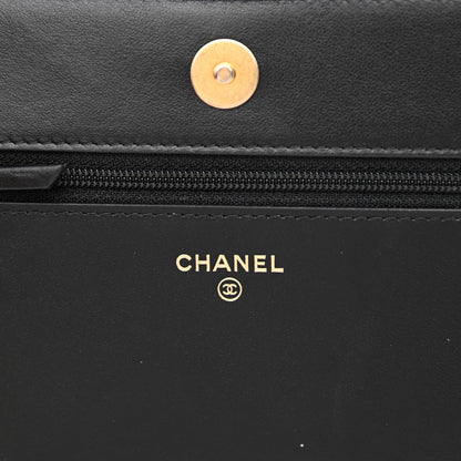 Chanel Caviar Quilted Boy Wallet On Chain WOC Black 6 of 13