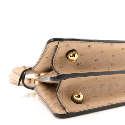 Fendi Ostrich Shiny Nappa Petite Peekaboo I SEE U Satchel Sasso 8 of 9