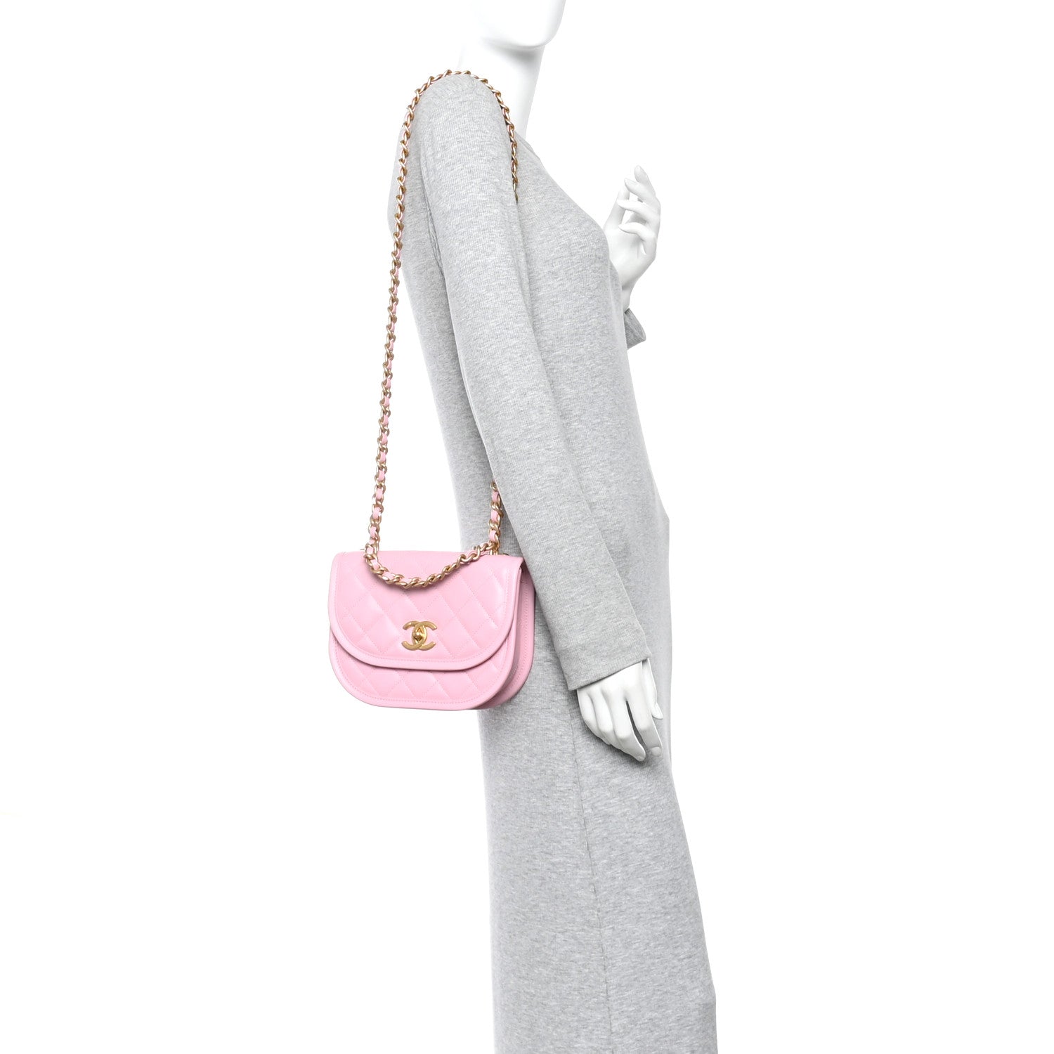Chanel Calfskin Quilted Small Messenger Flap Light Pink 2 of 11