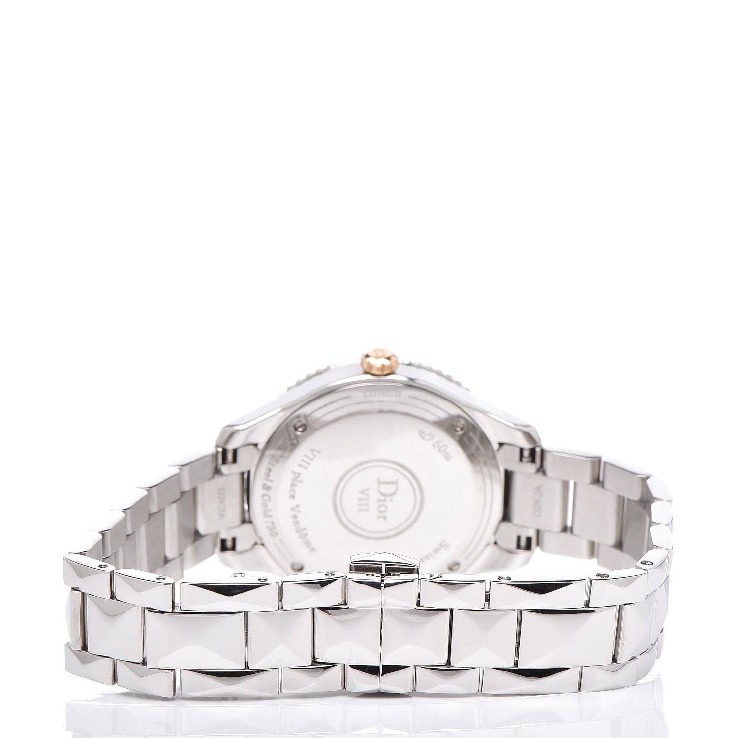 Christian Dior Stainless Steel 18K Rose Gold Diamond Mother of Pearl 32mm Dior VIII Montaigne Quartz Watch 4 of 6