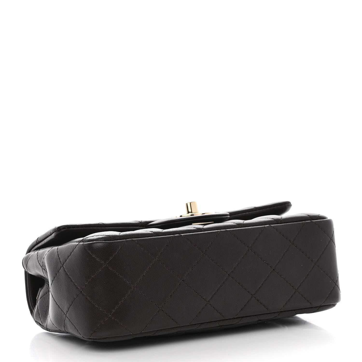Chanel Lambskin Quilted Mini Rectangular Flap Dark Brown 5 of 11