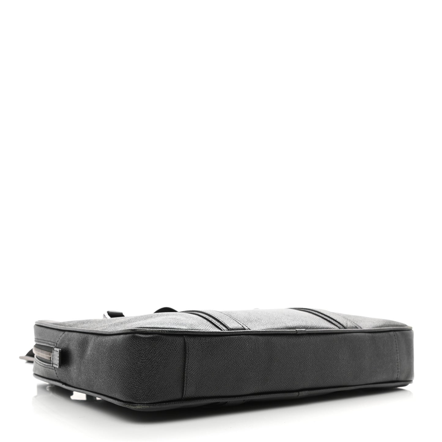 Textured Calfskin Briefcase Black