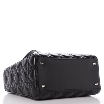 Christian Dior Lambskin Cannage Medium Lady Dior Black 5 of 9