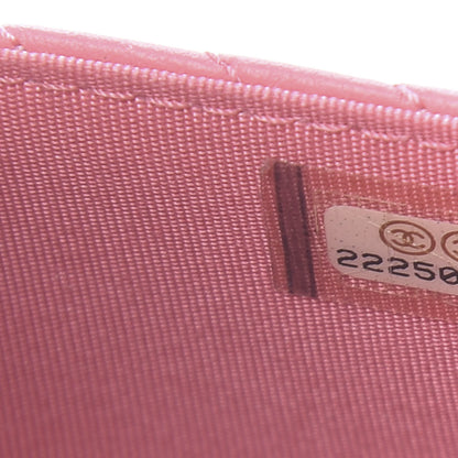 Chanel Calfskin Chevron Quilted Boy Wallet On Chain WOC Pink 8 of 11