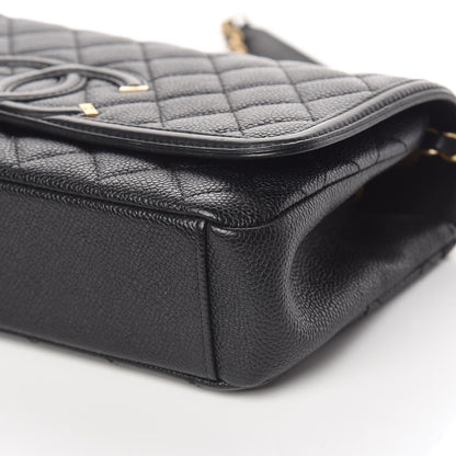 Chanel Caviar Quilted Medium CC Filigree Flap Black 7 of 11