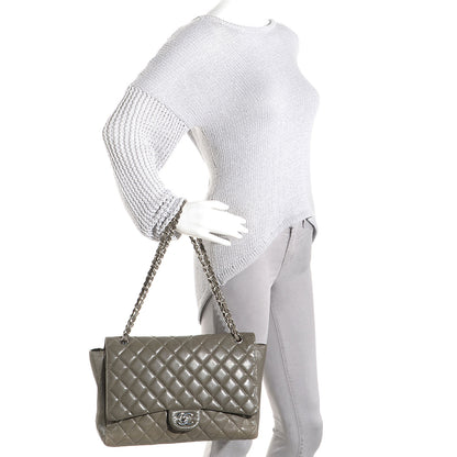 Chanel Caviar Maxi Single Flap Grey 2 of 10