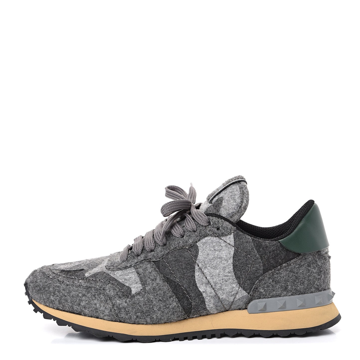 Felt Nappa Camouflage Mens Rockrunner Sneakers 41 Grey Green