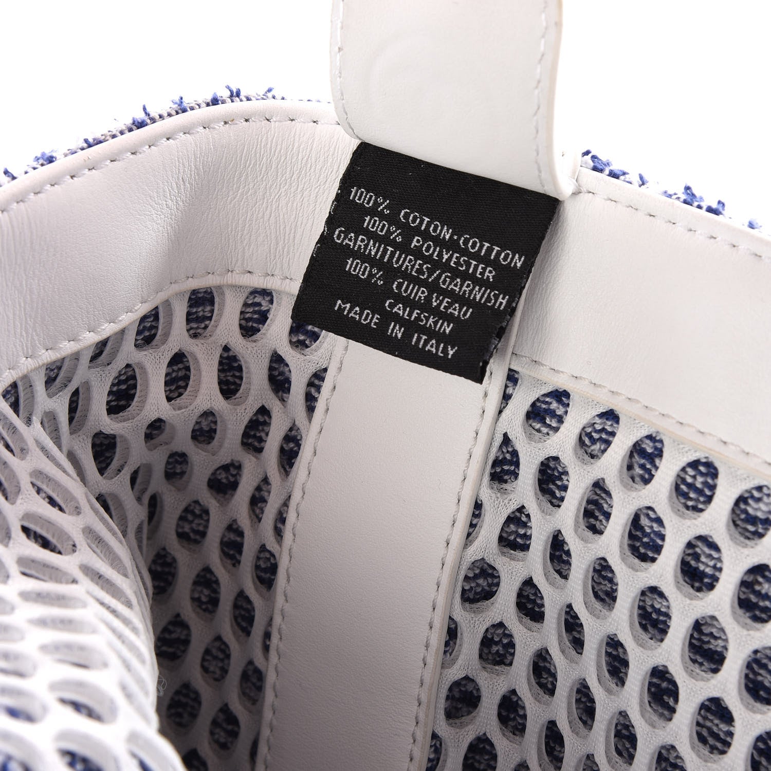 Chanel Terry Cotton Fizzy Tote Navy White 11 of 13