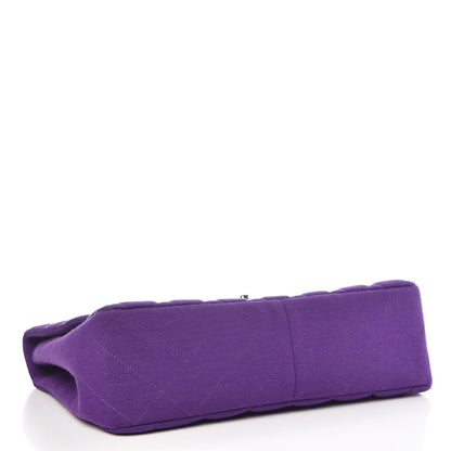 Chanel Jersey Quilted Jumbo Single Flap Purple 4 of 13