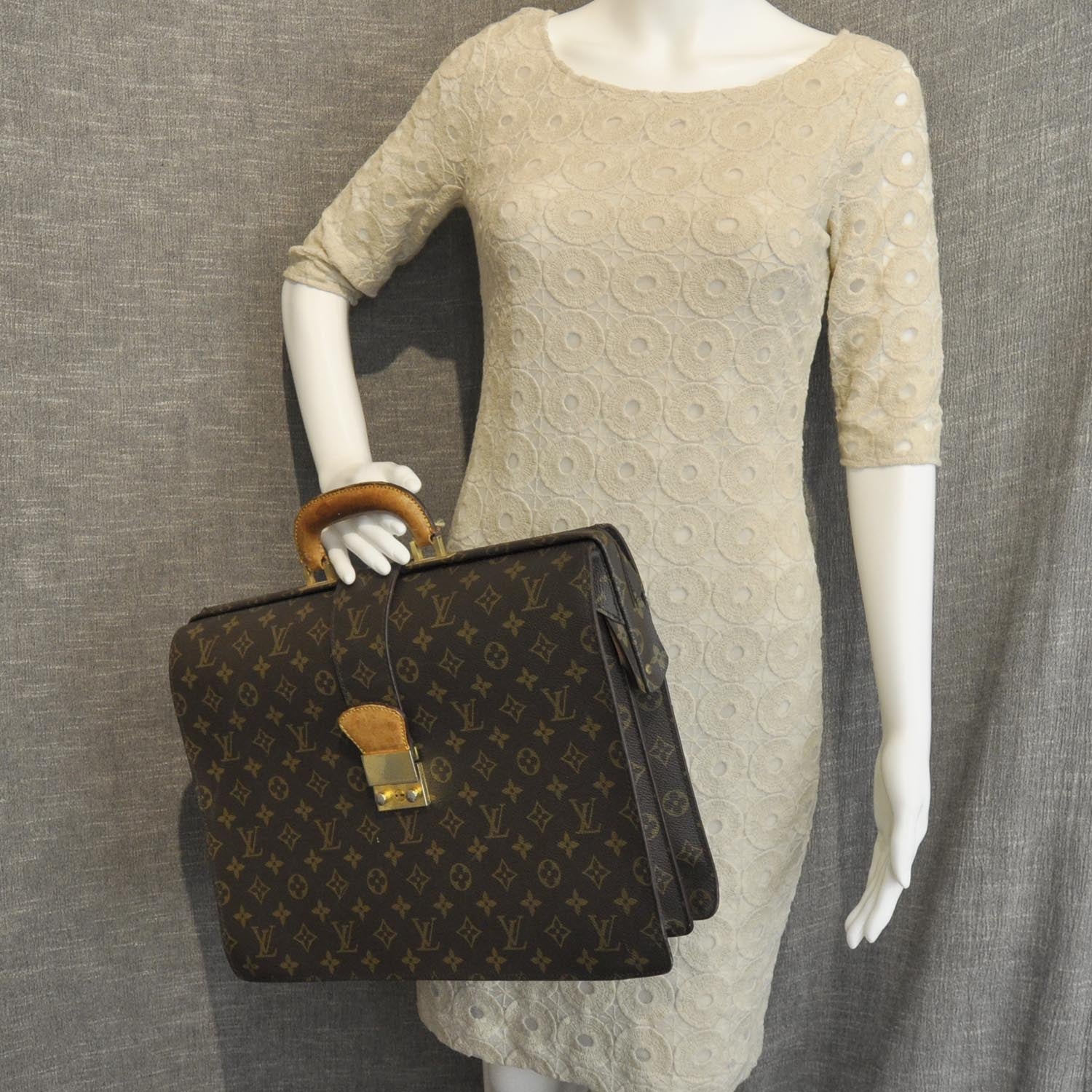 Louis Vuitton Monogram Serviette Fermoir Briefcase 2 of 9