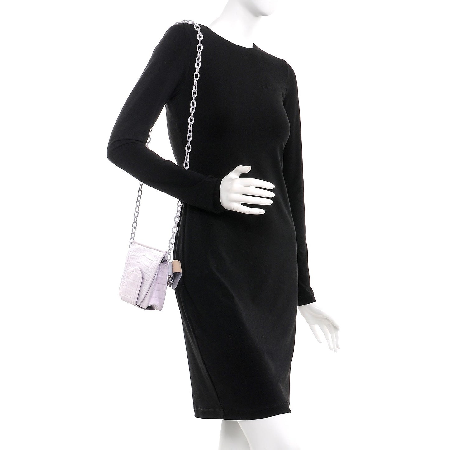 Crocodile Flap Belt Bag Lilac
