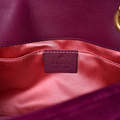 Gucci Velvet Matelasse Mini GG Marmont Shoulder Bag Fuchsia Violet Cyclamen 8 of 8