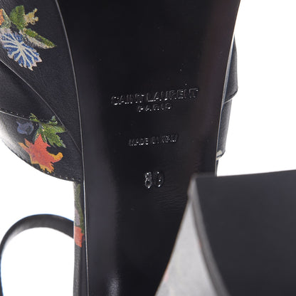 Saint Laurent Calfskin Prairie Printed Candy 85 Platform Sandals 39 Black 6 of 7