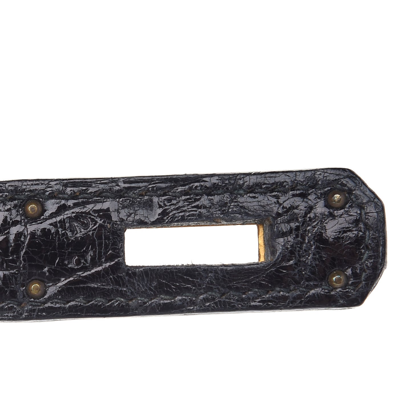 Shiny Porosus Crocodile Kelly Sellier 32 Black