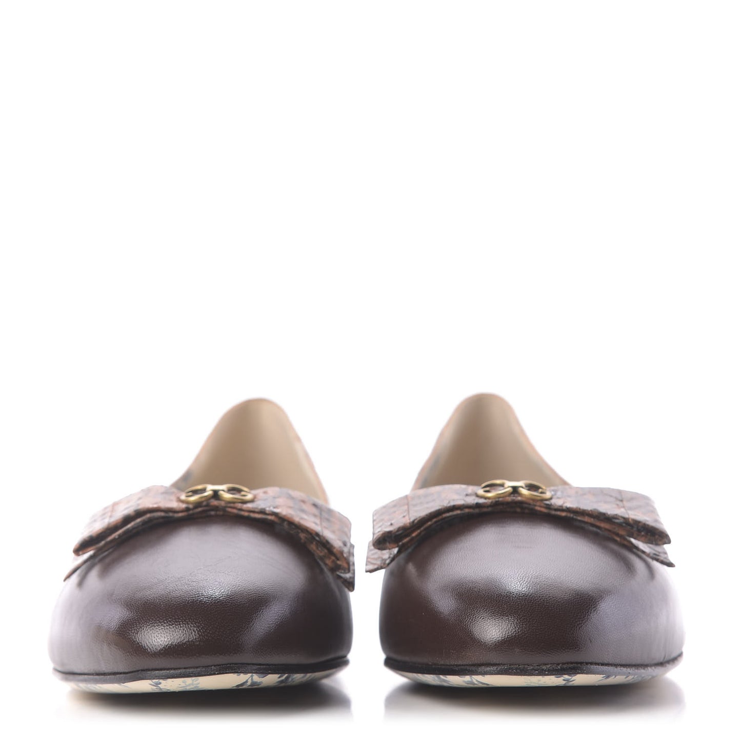 Malaga Kid Elaphe Yva Ballet Flats 40 Cocoa