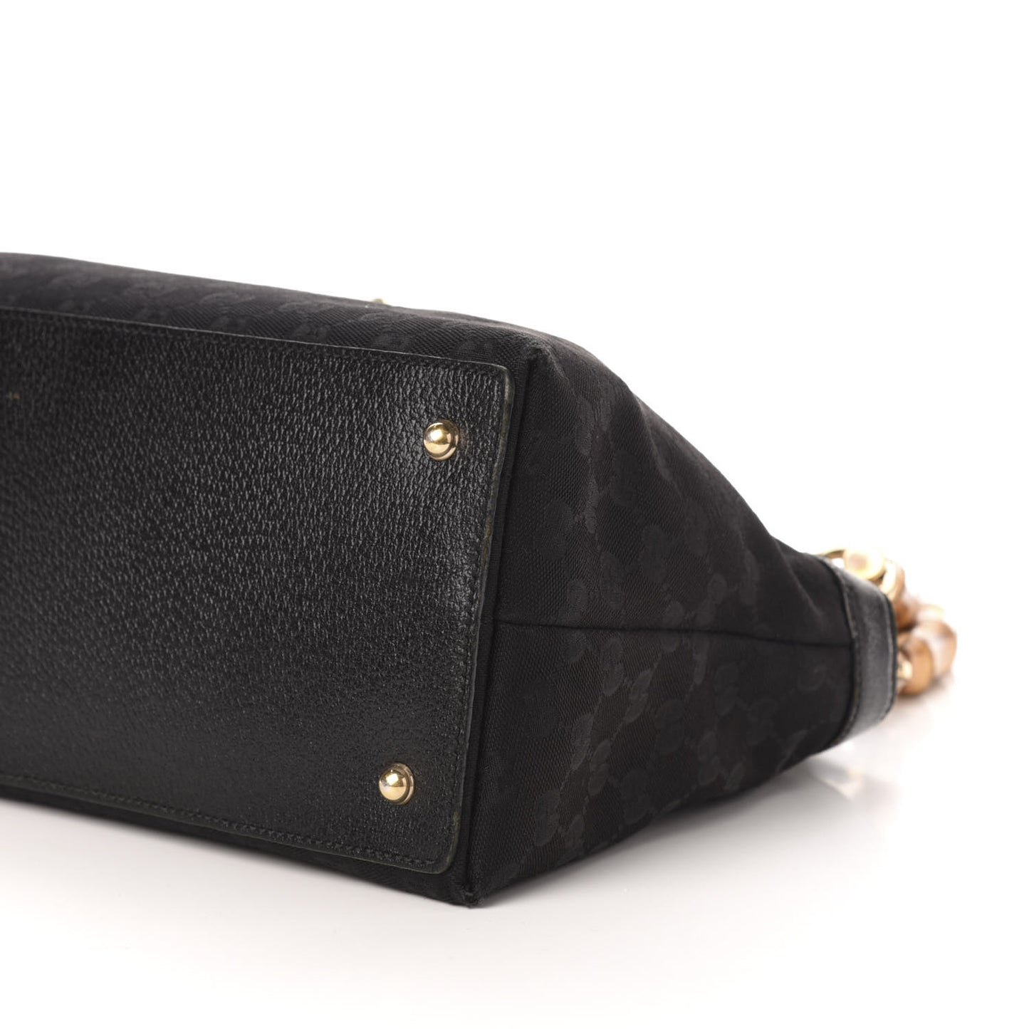 Monogram Bamboo Handle Shoulder Bag Black