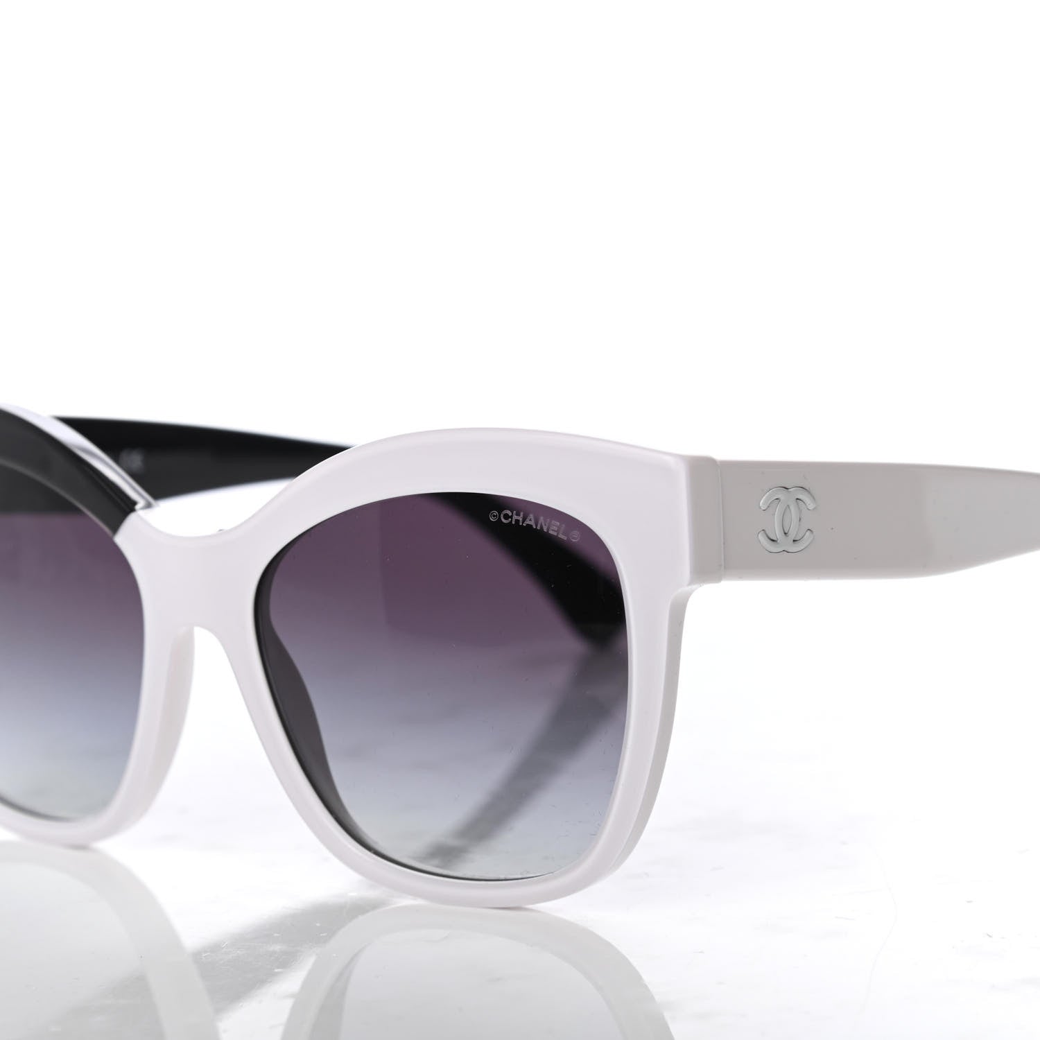 Chanel Acetate CC Sunglasses 9081 White Black 7 of 8