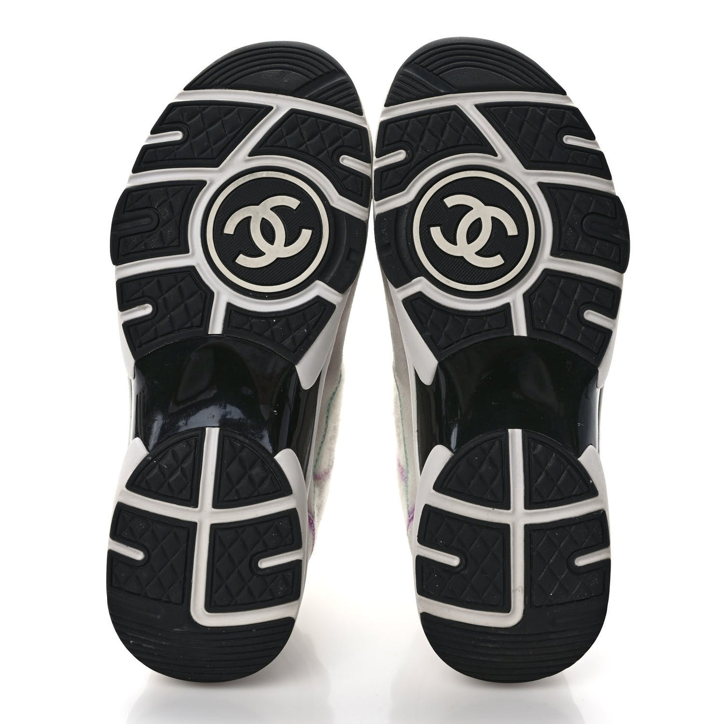 Wool Suede Calfskin CC Sneakers 38 Multicolor