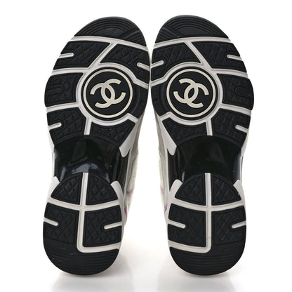 Chanel Wool Suede Calfskin CC Sneakers 38 Multicolor 5 of 9