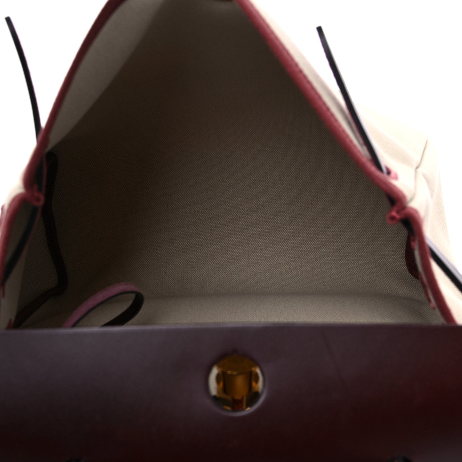 Hermes Military Toile Vache Hunter Herbag Zip Retourne 31 PM Beton Rouge Sellier 6 of 11