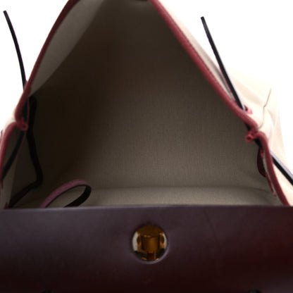 Hermes Military Toile Vache Hunter Herbag Zip Retourne 31 PM Beton Rouge Sellier 6 of 11