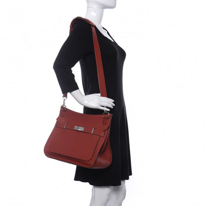 Hermes Taurillon Clemence Jypsiere 34 Rouge Garance 2 of 9