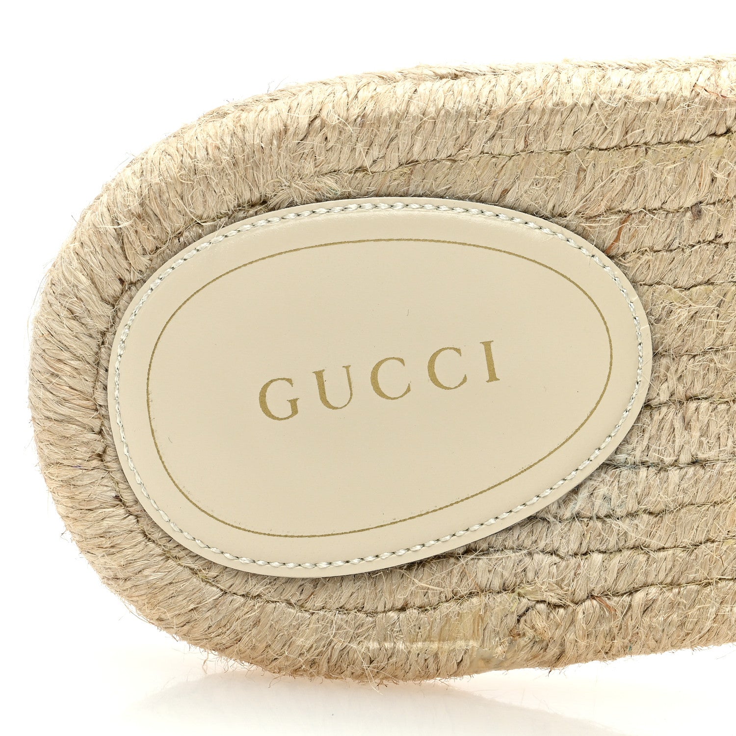 Gucci Raffia Interlocking G Flat Slide Espadrille Sandals 40 White 7 of 8