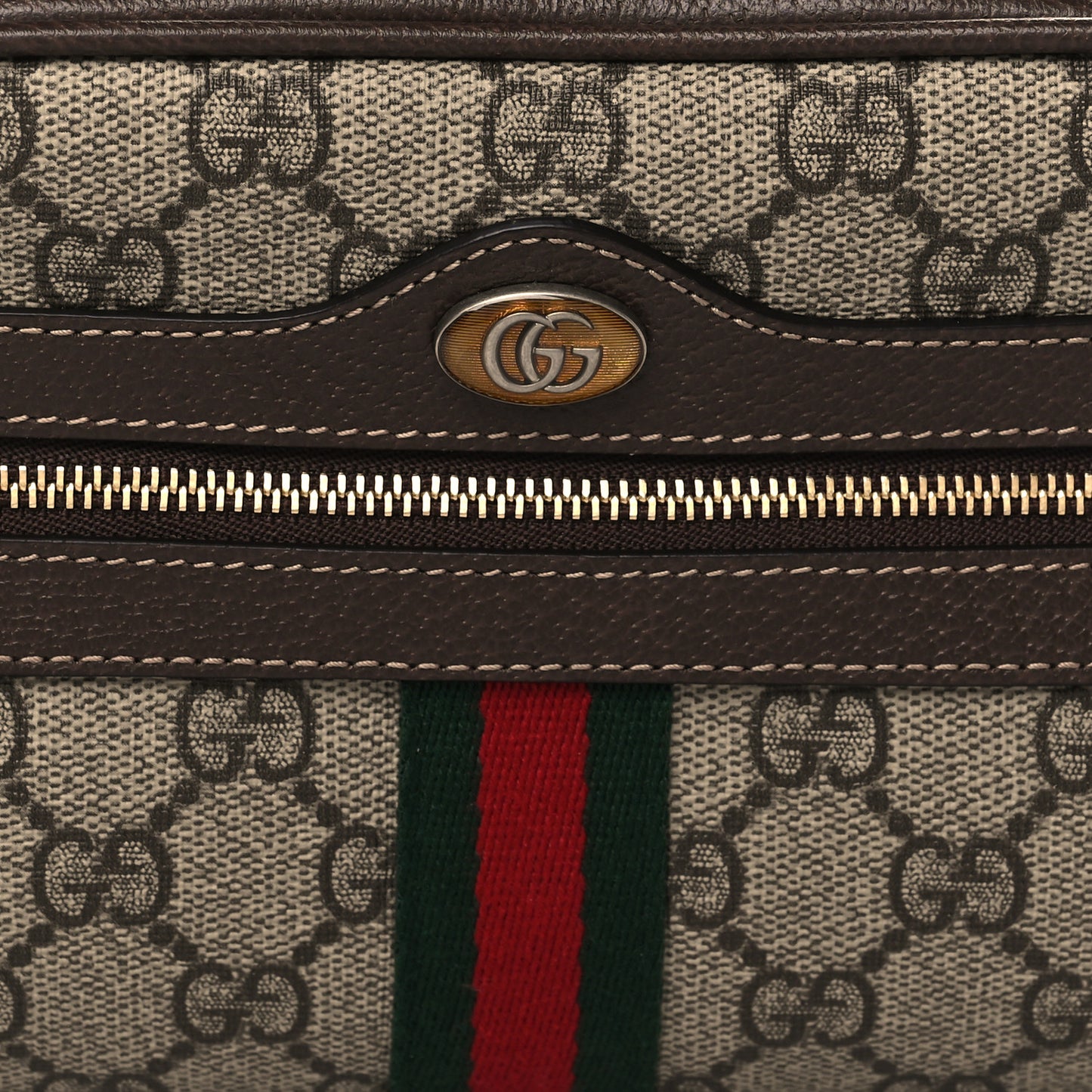 GG Supreme Monogram Web Mini Ophidia Shoulder Bag Brown