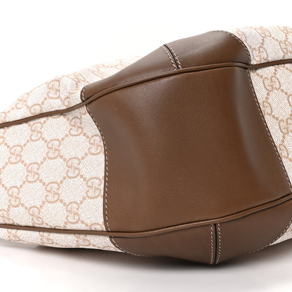 Gucci GG Supreme Monogram Margaux Calfskin Medium Nice Hobo New Mystic White Beige Brown 9 of 10