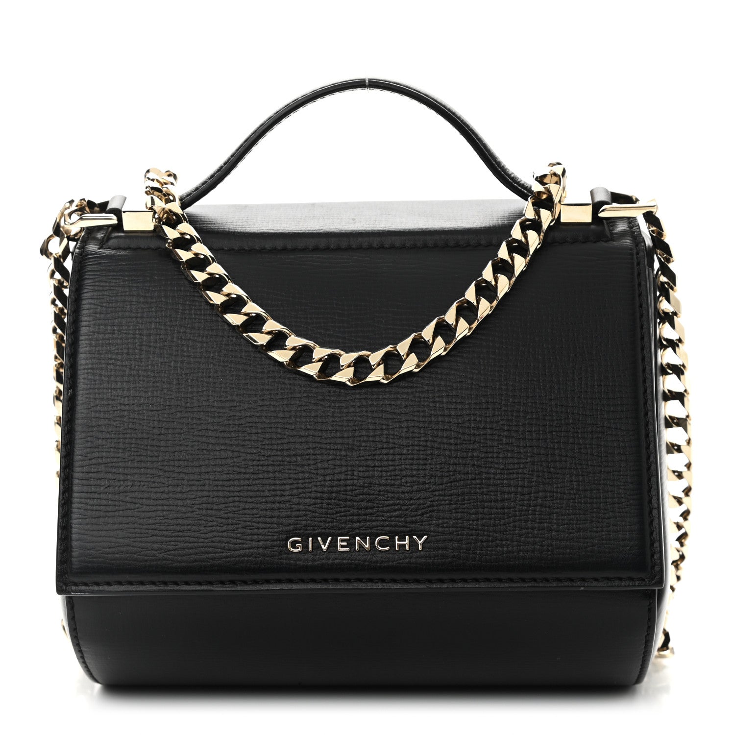 Givenchy Textured Calfskin Mini Pandora Box Chain Crossbody Bag Black 1 of 11