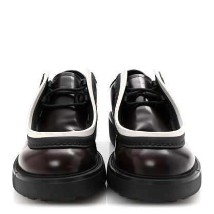 Prada Spazzolato Rois Monolith 55mm Derby Loafers 8 Dark Brown Black 3 of 10