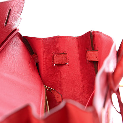 Hermes Ostrich Birkin 35 Rouge Vif 11 of 37