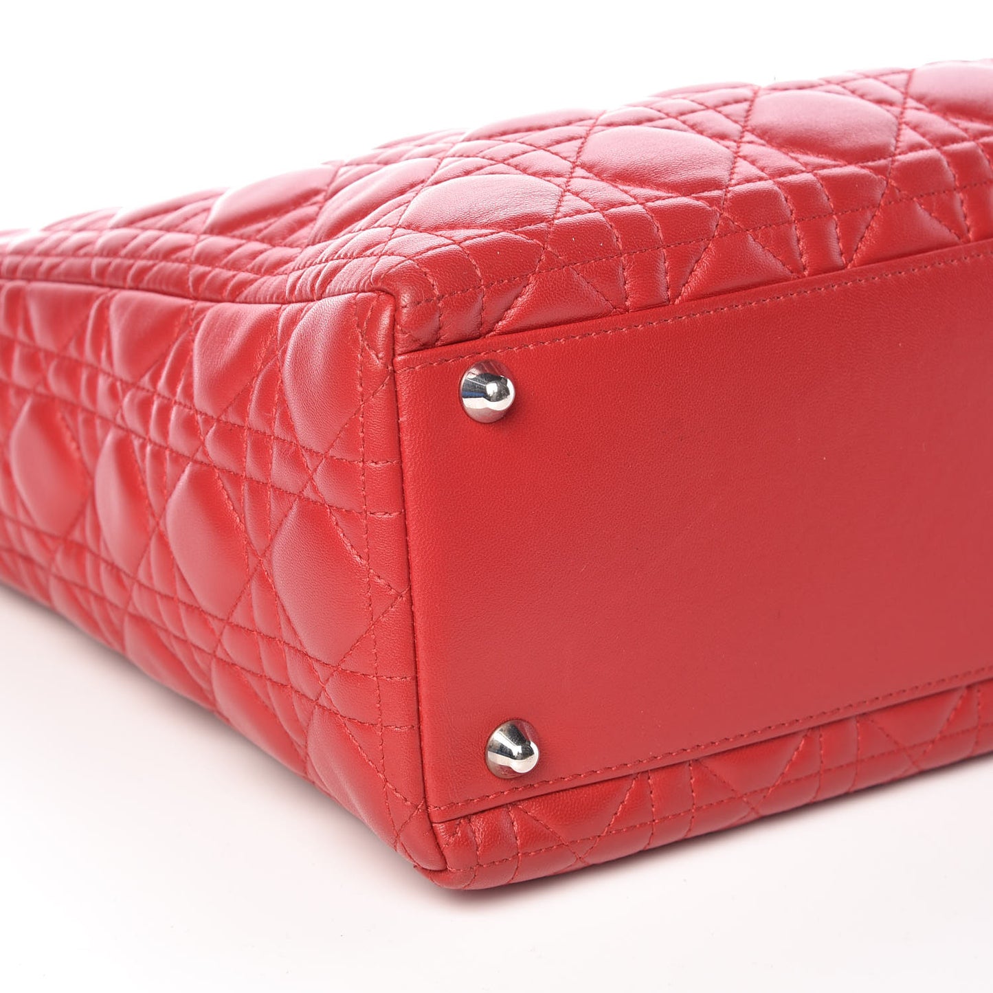 Lambskin Cannage Large Lady Dior Red