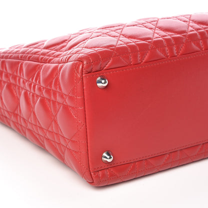 Christian Dior Lambskin Cannage Large Lady Dior Red 6 of 12