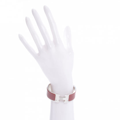 Hermes Enamel Wide Clic Clac H Bracelet PM Red 2 of 6
