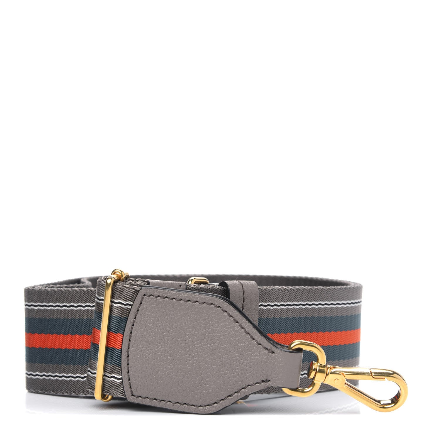 Prada Vitello Daino Striped Fabric Shoulder Strap 1 of 4