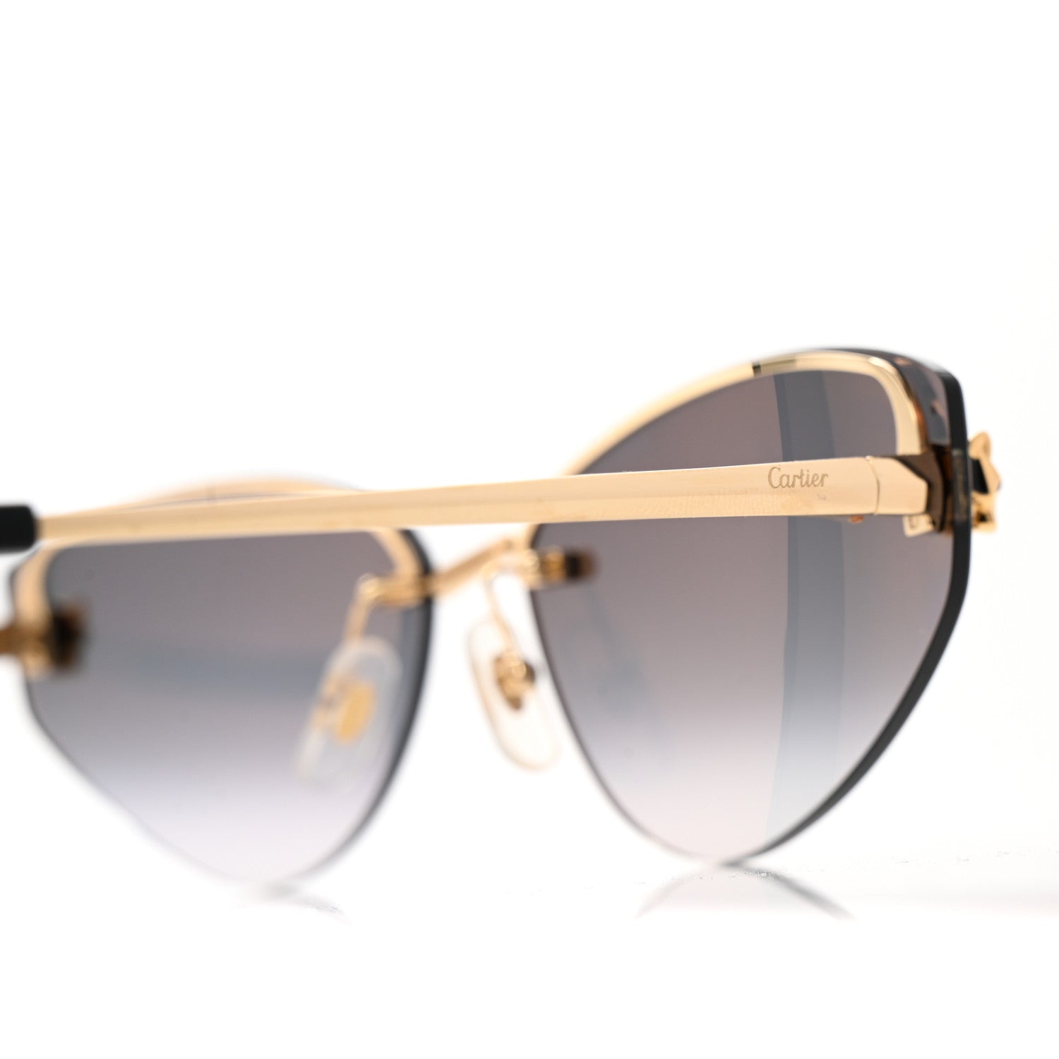 Cartier Panthere De Cartier Cat Eye Sunglasses CT0431S Gold Black 7 of 8